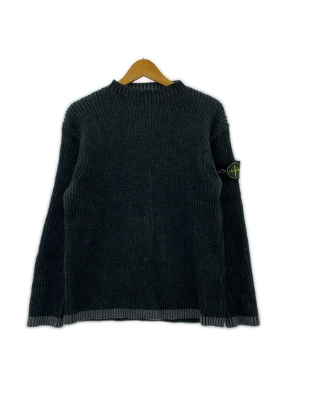 STONE ISLAND Loose Fit Mock Neck Wool Sweater L 黒