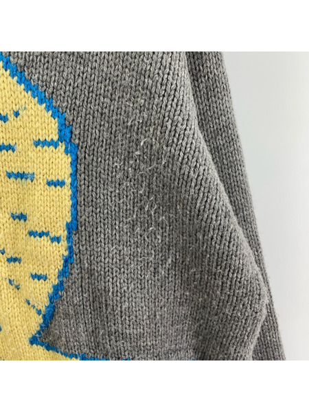 ニット・セーター soduk プリントニット グレー