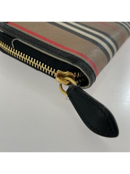 BURBERRY 長財布 ラウンドファスナー チェック柄 長財布
