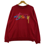 STUSSY プリントスウェット 赤 L