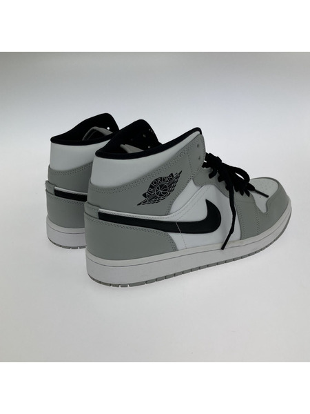 NIKE AIR JORDAN 1 MID (28.5) LIGHT SMOKE GREY/BK-WT