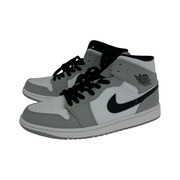 NIKE AIR JORDAN 1 MID (28.5) LIGHT SMOKE GREY/BK-WT