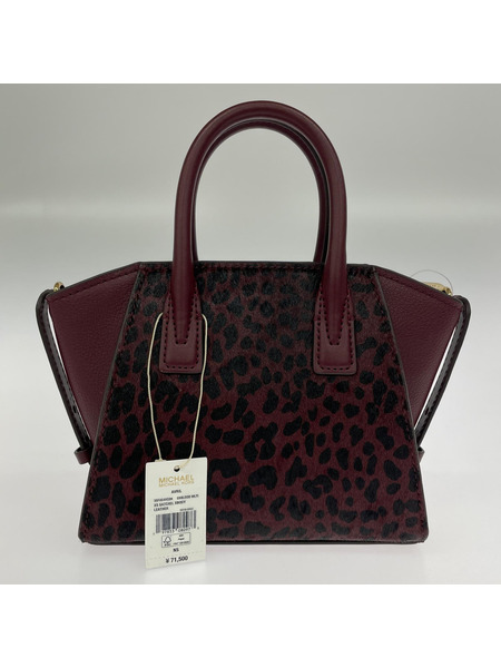 MICHAEL KORS ハンドバッグ AVRIL チータープリント カーフヘア サッチェル エクストラスモール