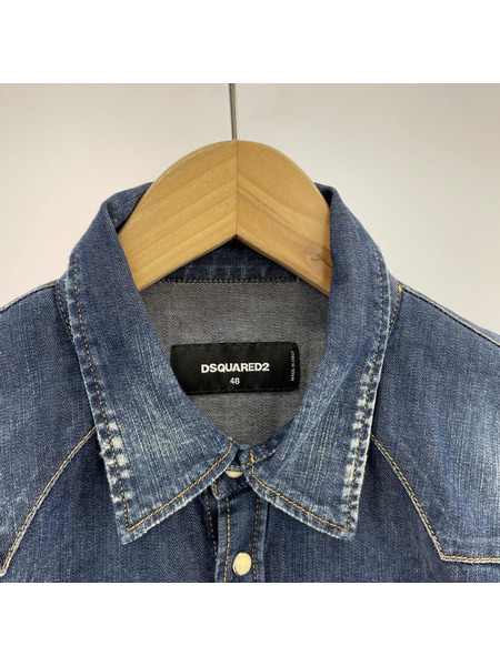 DSQUARED2 長袖シャツ デニムシャツ インディゴ (48)