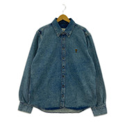 AMI paris AMI DE COUR ロゴ刺繍 デニムシャツ M ブルー USH786.DE0056