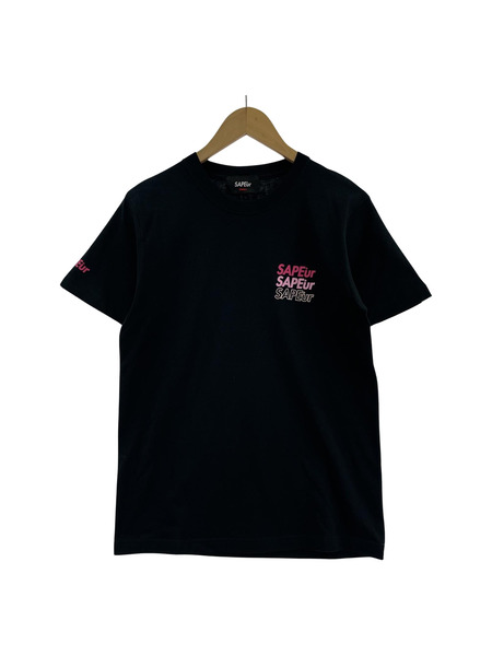 SAPeur S/S ロゴプリントTEE ブラック/ピンク (S)