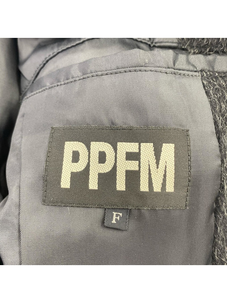 ジャケット PPFM ウール/モヘヤ/アルパカ ジップアップ ファーコート(F)[値下]