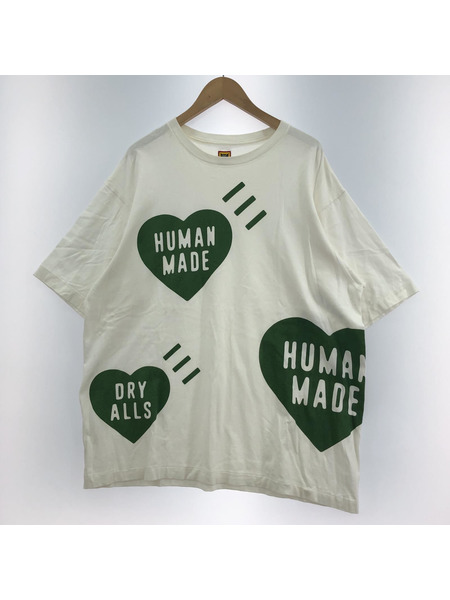 HUMAN MADE BIG HEART T-SHIRT 2XL 白 緑[値下]