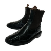 Tricker's ブーツ サイドゴア ウィングチップ 黒 (UK7.5)