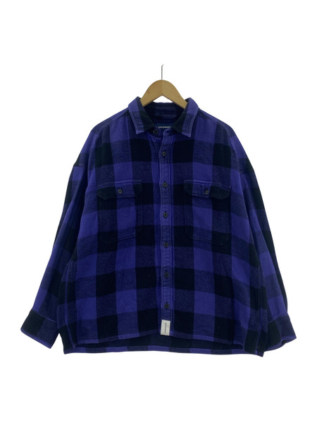 DESCENDANT 19AW VANNING CHECK LS SHIRT 1 紫