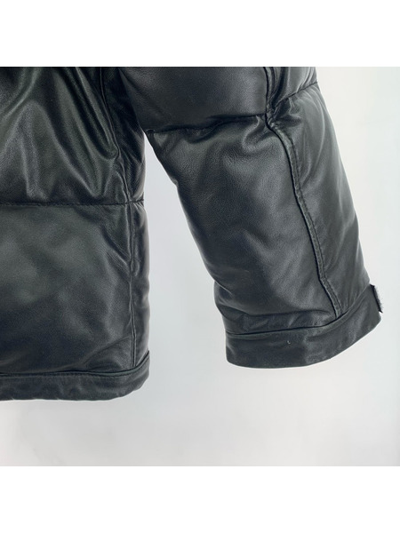 A BATHING APE 01AW 青山限定 シープスキン フーデットレザーダウンジャケット M 黒