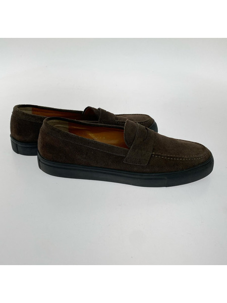 B:MING LIFE STORE by BEAMS シューズ スエード ペニー ローファー 茶 (M)