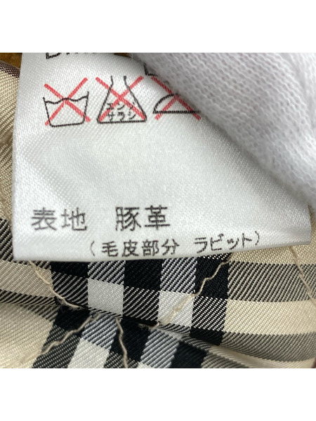 BURBERRY BLACK LABEL ジャケット 豚革ラビットファー/ブラウン