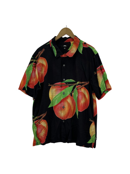 STUSSY 21SS PEACH PATTERN SHIRT L BLK