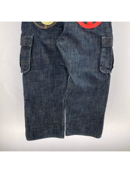 EVISU デニム・ジーンズ デニム カーゴ バックプリント インディゴ 36×40