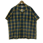 OLD・VINTAGE 半袖シャツ 60s~70s TOWNCRAFT 開襟 チェック (XL)