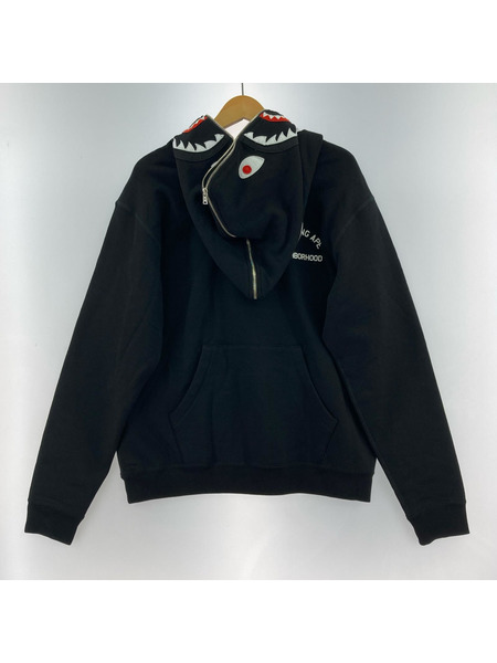 A BATHING APE NEIGHBORHOOD Two Face Half Zip Hoodie 黒