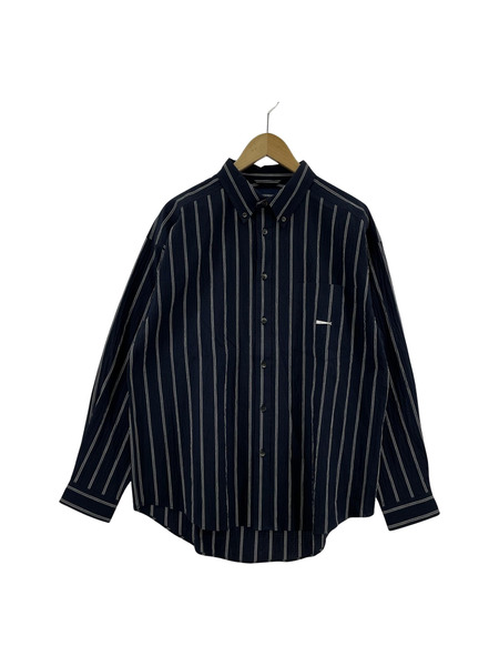 DESCENDANT 24SS KENNEDYS MULTI STRIPE LS SHIRT ネイビー 01