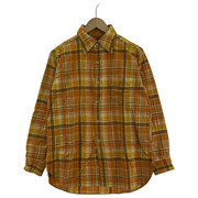 60s PENDLETON ウールチェックシャツ L オレンジイエロー