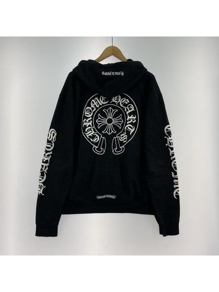 CHROME HEARTS パーカー(ジップアップ) バックロゴ 黒(M)[値下]
