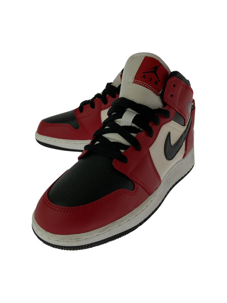 NIKE Nike GS Air Jordan 1 Mid 25cm Black/Gym Red-White