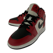 NIKE Nike GS Air Jordan 1 Mid 25cm Black/Gym Red-White