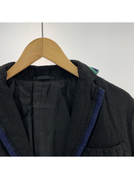 COMME des GARCONS HOMME ウール縮絨ジャケット SS ブラック HB-J062 AD2008