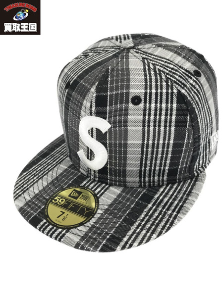 Supreme 23SSmetallic Plaid S Logo New Era グレー[値下]