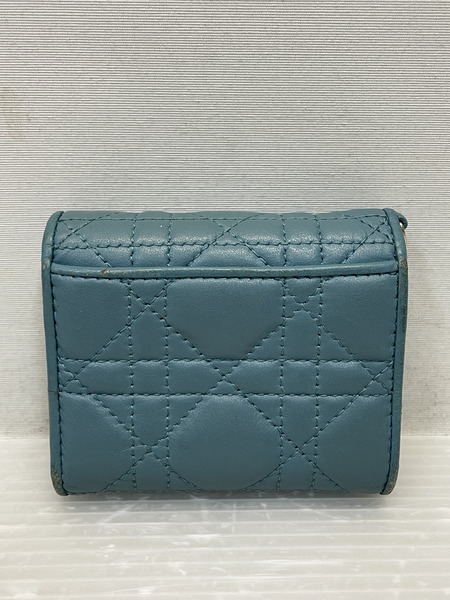 Dior カナージュ 三つ折り コンパクト ウォレット ターコイズ[値下]