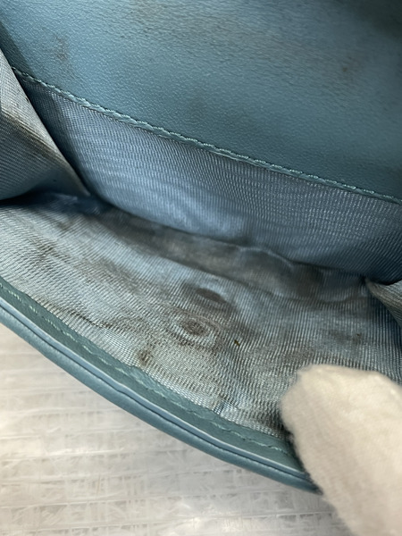 Dior カナージュ 三つ折り コンパクト ウォレット ターコイズ[値下]