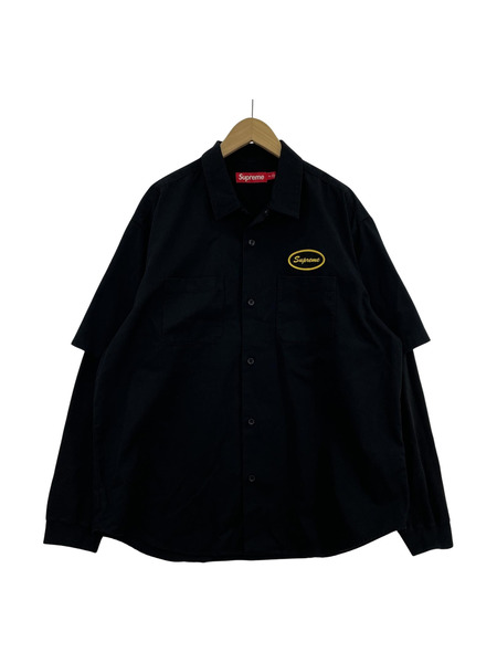 Supreme THERMAL SLEEVE L/S WORK SHIRT BLACK SIZE:XL