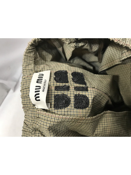 レディースラグ衣料 miumiu/チェックスカート/BEG/size:40