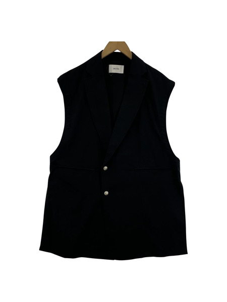 seyto/Oversized double tailored vest/黒/1