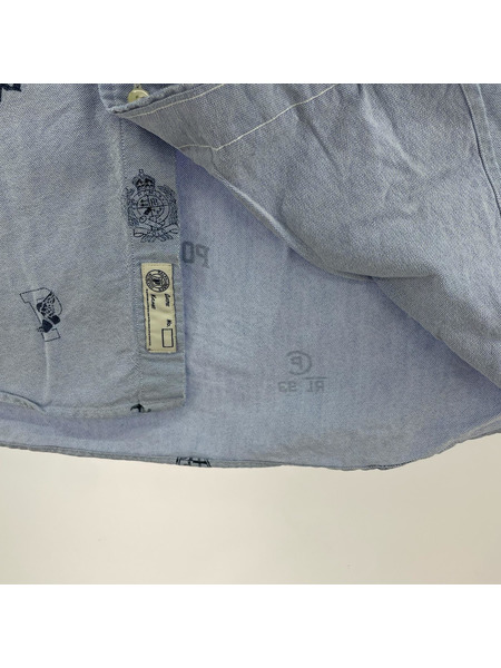 POLO RALPH LAUREN 半袖シャツ RL-93 ロゴプリント 水色 (XXL)