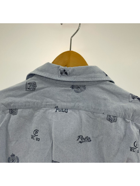 POLO RALPH LAUREN 半袖シャツ RL-93 ロゴプリント 水色 (XXL)