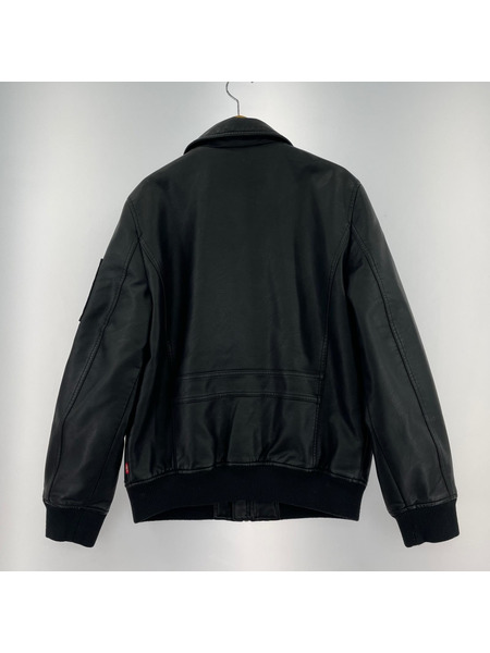 Levi's レザージャケット A7753-0001 MA-1 ブラック (S)