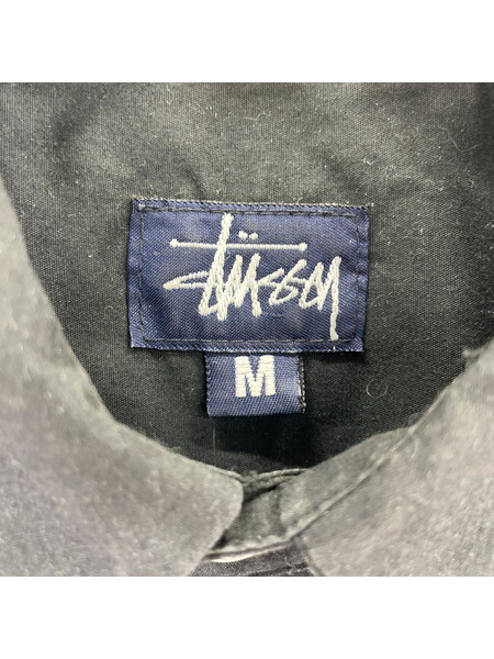 STUSSY 半袖シャツ 90s 紺タグ コットンポリシャツ