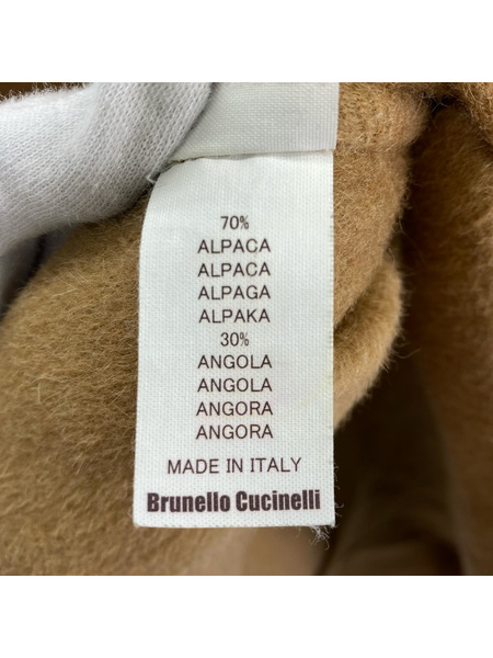BRUNELLO CUCINELLI ジャケット アルパカ70 アンゴラ30 スタンドカラーコート ベージュ
