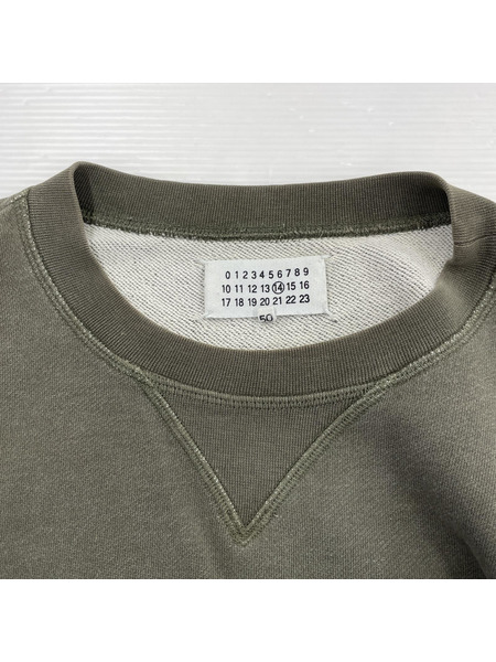 MAISON MARGIELA ⑭ 13SS ハメコミガゼット クルーネックスウェット 50 カーキ