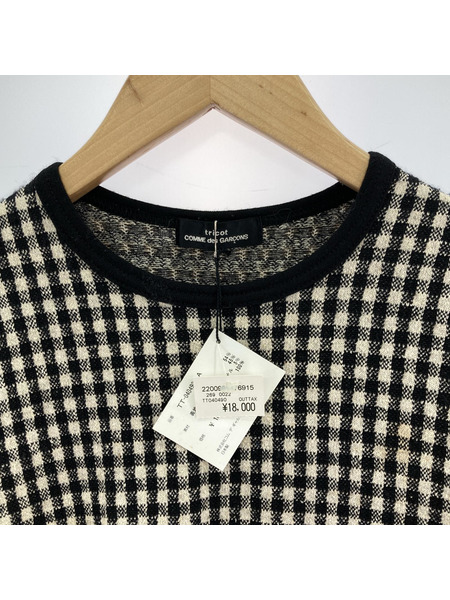 tricot COMME des GARCONS 袖切リ替エカットソー　白黒