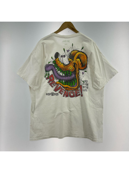 半袖Tシャツ・カットソー Rat Fink REVENGE! 白(XL)