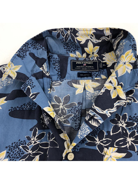 POLO SPORT RALPH LAUREN アロハシャツ 花柄 青 XL[値下]