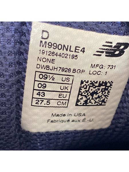 NEW BALANCE スニーカー M990NL4 27.5cm 紺