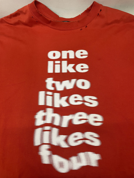 BALENCIAGA 20AW BLURRY ONE LIKE L/S TEE XL 赤