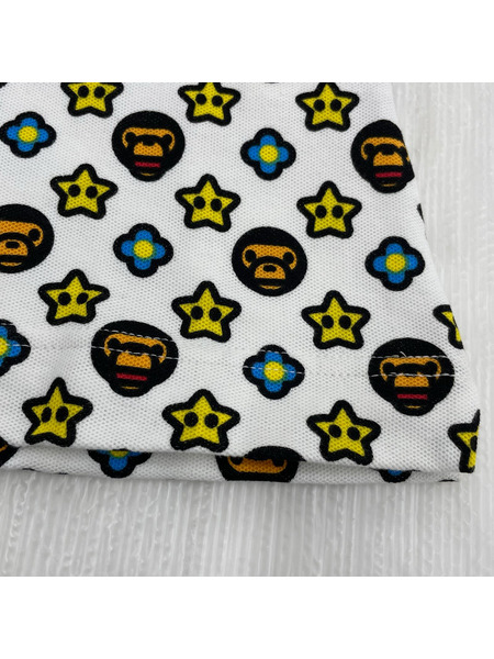 A BATHING APE ポロシャツ マイロ モノグラム ポロシャツ 白 XS
