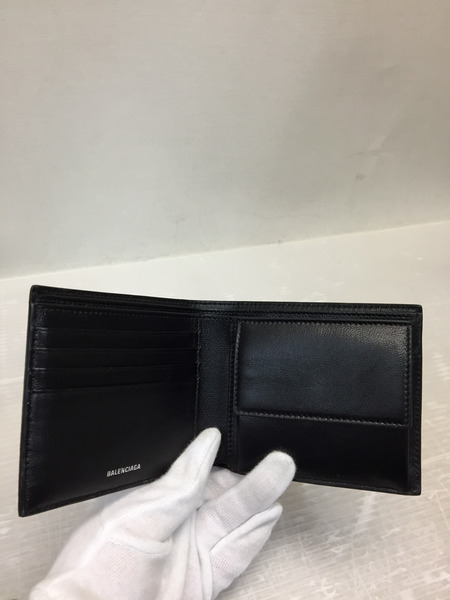 BALENCIAGA BB モノグラム PVC 二つ折り 財布 594315 BLK