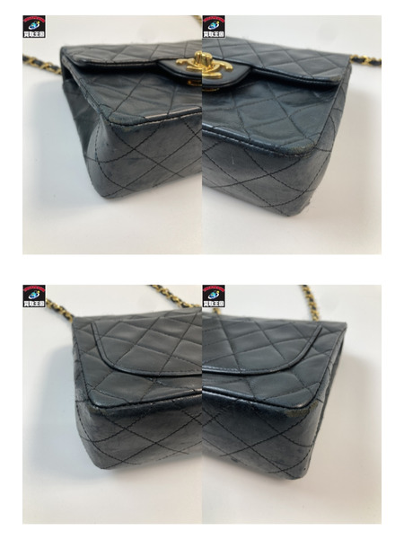 CHANEL シャネル ミニマトラッセ ラムスキン チェーンショルダーバック ブラック
