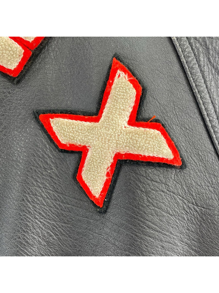 AVIREX レザージャケット VARSITY JACKET BLK