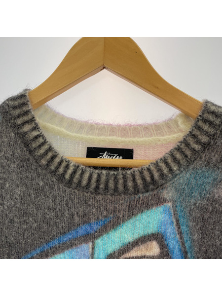 STUSSY GOLDIE SWEATER 総柄ニット XL マルチ 117159