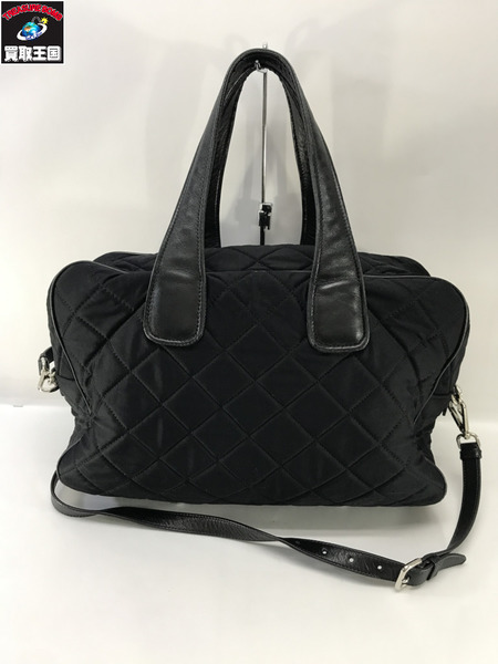 PRADA ショルダーバッグ ナイロン キルティング 2Way 黒